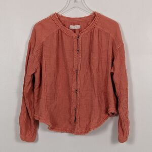 We The Free People Moving Mountains Gauze Button Front Shirt Women's XS